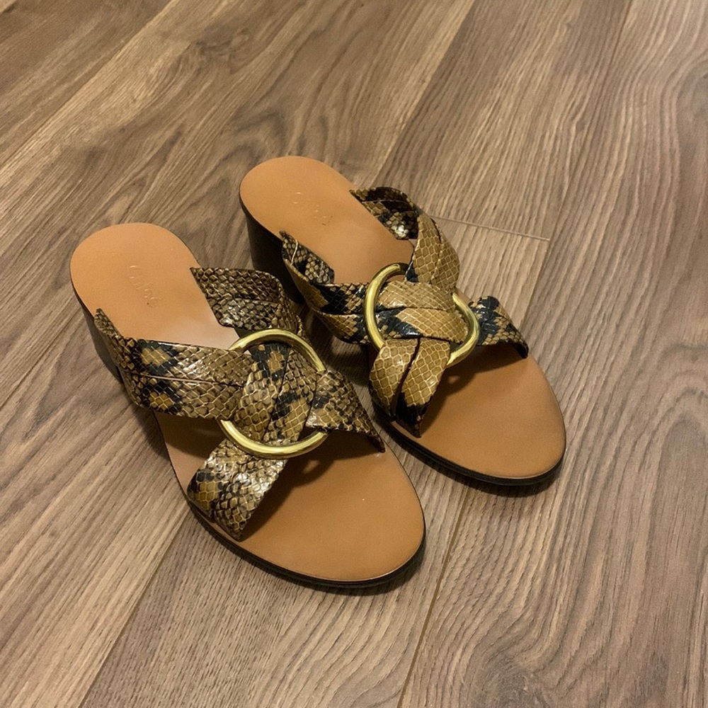 NWOT Chloé Leather Sandals Sz 38